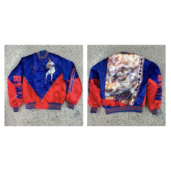 MLB Texas Rangers Nolan Ryan Vintage Starline Fanimation Chalk Line Jacket XL - Picture 1 of 5